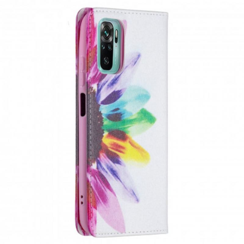 Cover Xiaomi Redmi Note 10 / 10S Flip Cover Akvarel Blomst