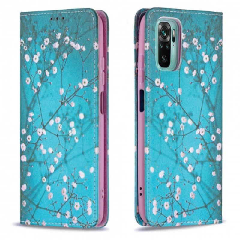 Cover Xiaomi Redmi Note 10 / 10S Flip Cover Blomstrende Grene