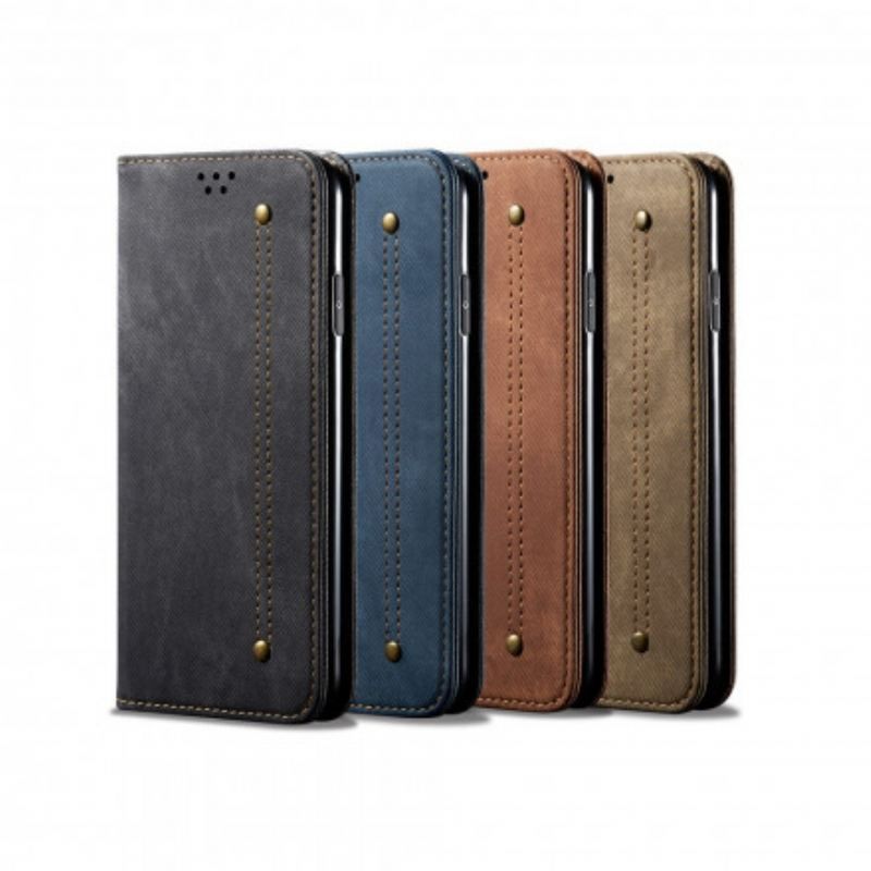 Cover Xiaomi Redmi Note 10 / 10S Flip Cover Denim Stof