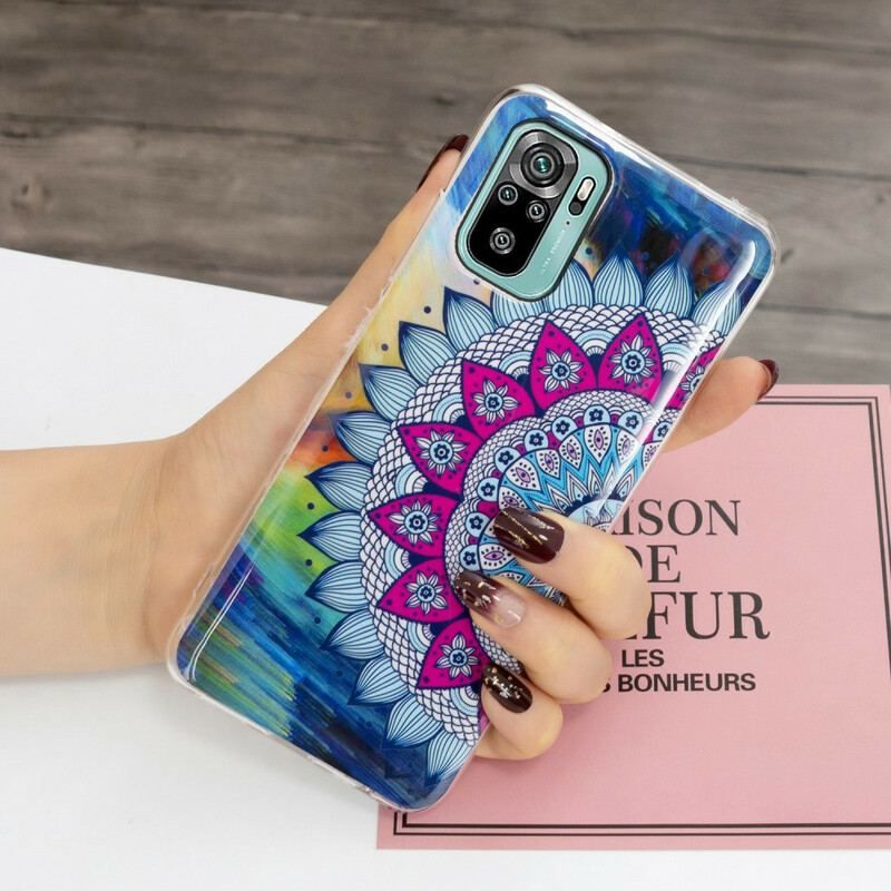 Cover Xiaomi Redmi Note 10 / 10S Fluorescerende Farverig Mandala