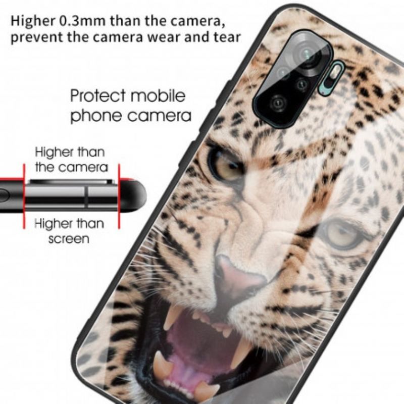 Cover Xiaomi Redmi Note 10 / 10S Leopard Hærdet Glas