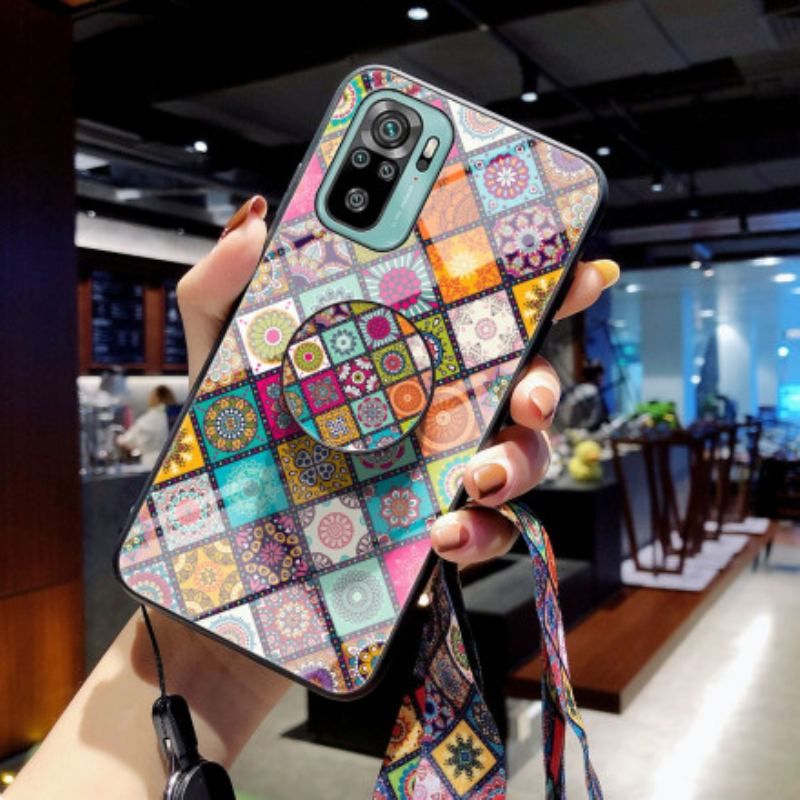 Cover Xiaomi Redmi Note 10 / 10S Patchwork Magnetisk Holder