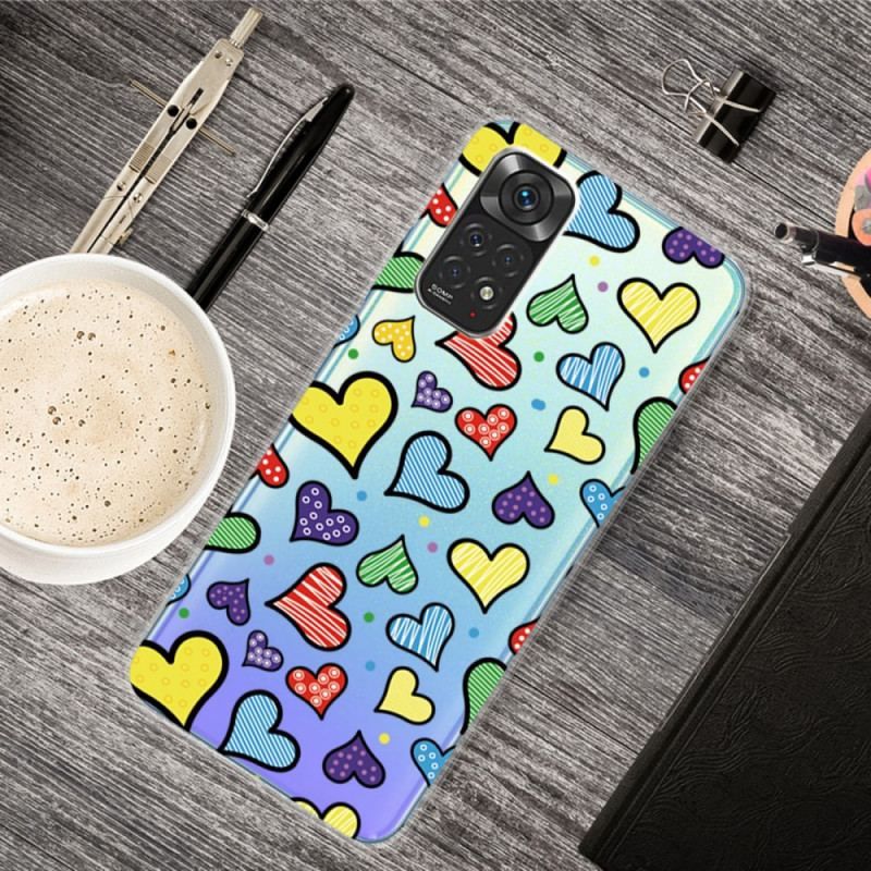 Cover Xiaomi Redmi Note 11 / 11S Flerfarvede Hjerter