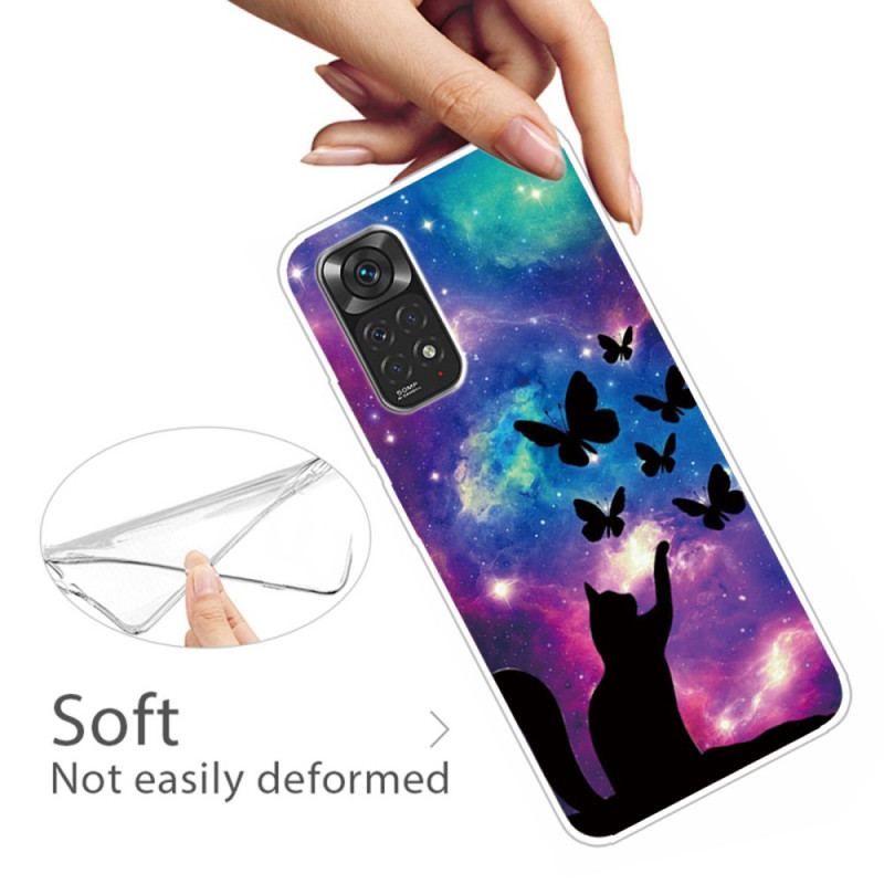 Cover Xiaomi Redmi Note 11 / 11S Kat Og Sommerfugle I Rummet