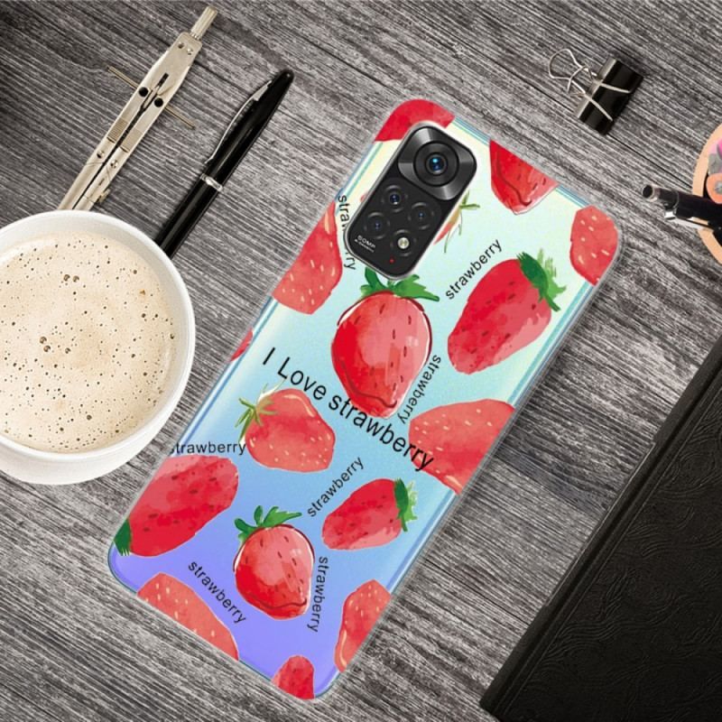 Cover Xiaomi Redmi Note 11 / 11S Strawberries / Jeg Elsker Jordbær