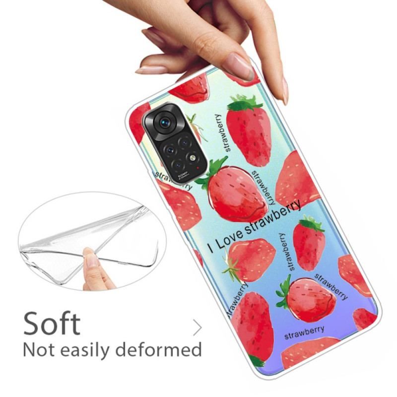 Cover Xiaomi Redmi Note 11 / 11S Strawberries / Jeg Elsker Jordbær