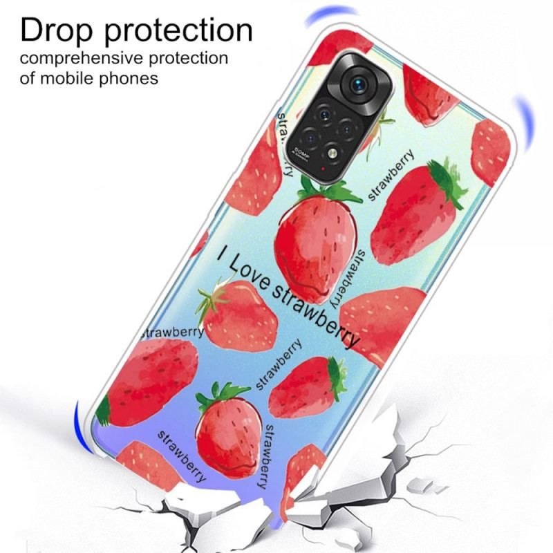 Cover Xiaomi Redmi Note 11 / 11S Strawberries / Jeg Elsker Jordbær