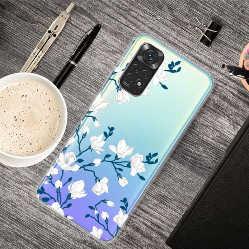 Cover Xiaomi Redmi Note 11 Pro / 11 Pro 5G Hvide Blomster