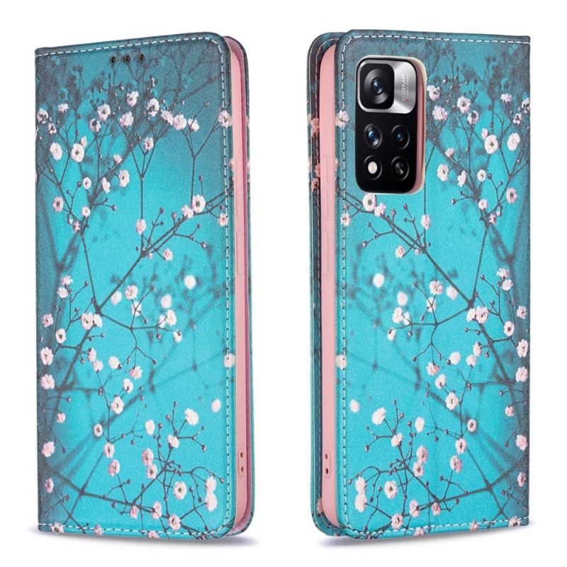 Cover Xiaomi Redmi Note 11 Pro Plus 5G Flip Cover Blomstrende Grene