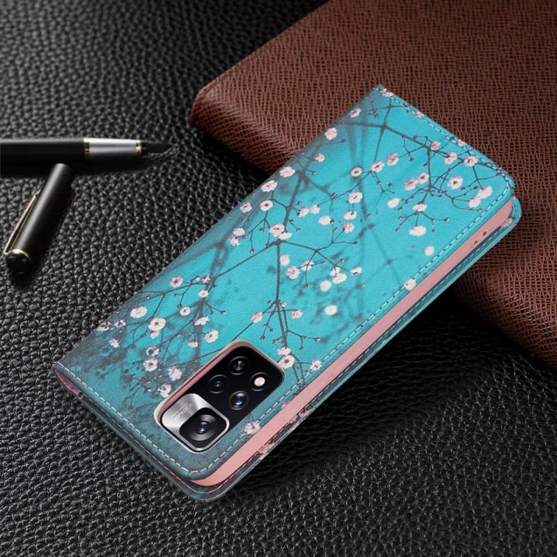 Cover Xiaomi Redmi Note 11 Pro Plus 5G Flip Cover Blomstrende Grene