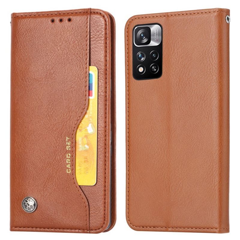 Cover Xiaomi Redmi Note 11 Pro Plus 5G Flip Cover Kortholder I Imiteret Læder