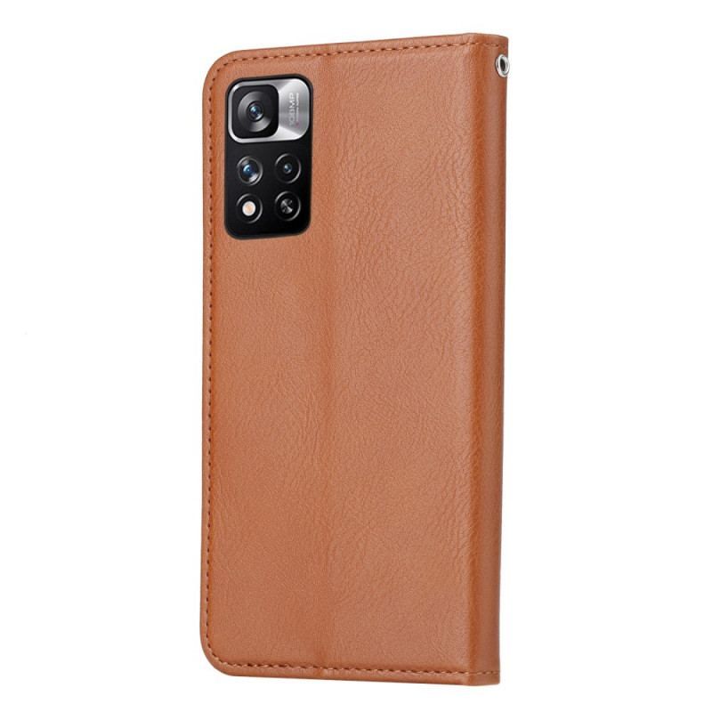 Cover Xiaomi Redmi Note 11 Pro Plus 5G Flip Cover Kortholder I Imiteret Læder