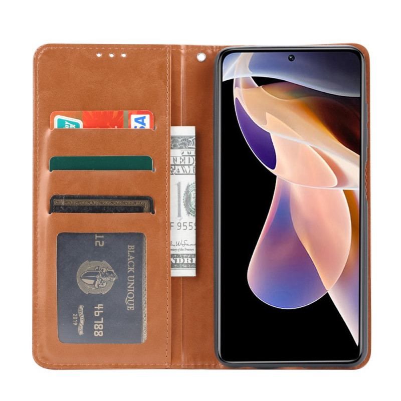 Cover Xiaomi Redmi Note 11 Pro Plus 5G Flip Cover Kortholder I Imiteret Læder