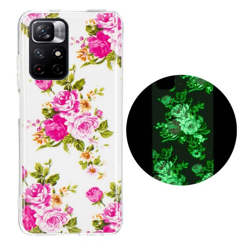 Cover Xiaomi Redmi Note 11 Pro Plus 5G Fluorescerende Liberty-blomster