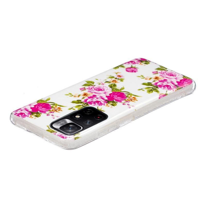 Cover Xiaomi Redmi Note 11 Pro Plus 5G Fluorescerende Liberty-blomster