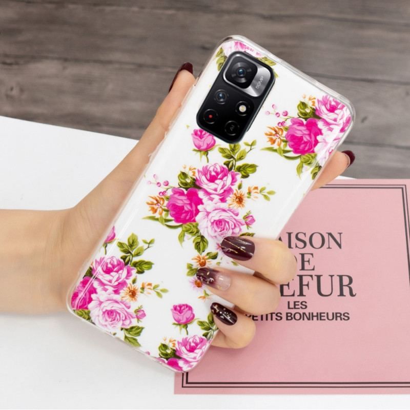 Cover Xiaomi Redmi Note 11 Pro Plus 5G Fluorescerende Liberty-blomster