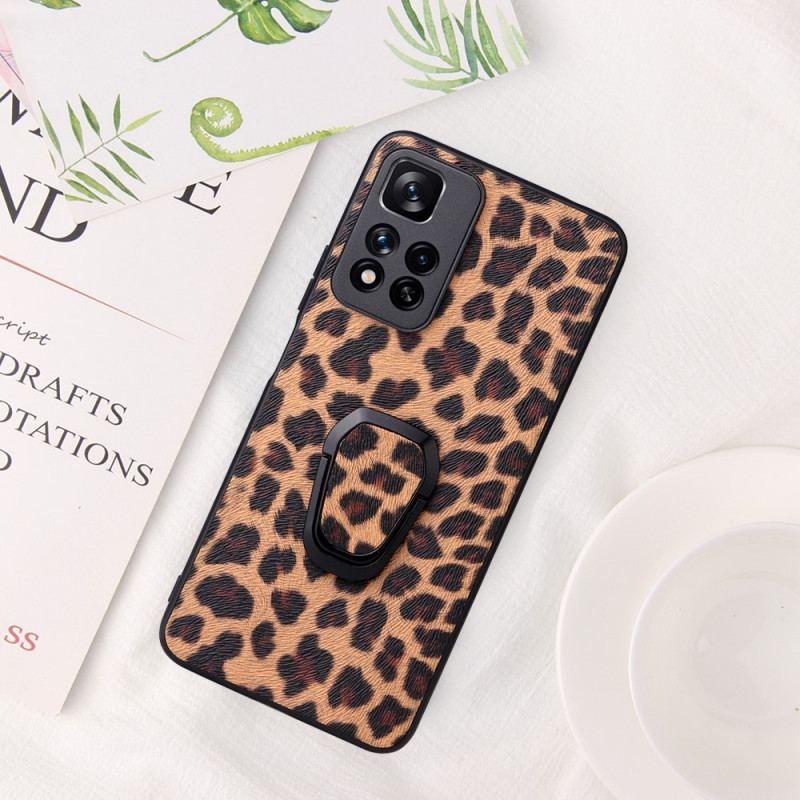 Cover Xiaomi Redmi Note 11 Pro Plus 5G Leopard Stil Ring-støtte