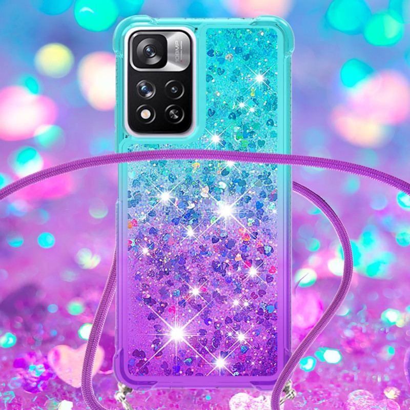 Cover Xiaomi Redmi Note 11 Pro Plus 5G Med Snor Glitter Silikonesnor