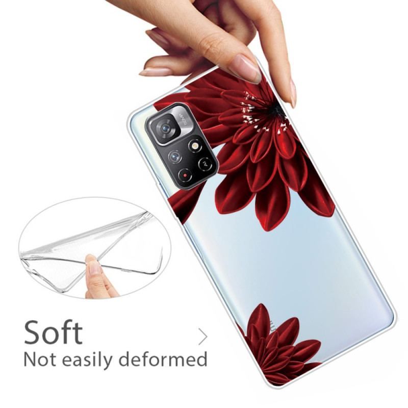 Cover Xiaomi Redmi Note 11 Pro Plus 5G Røde Blomster