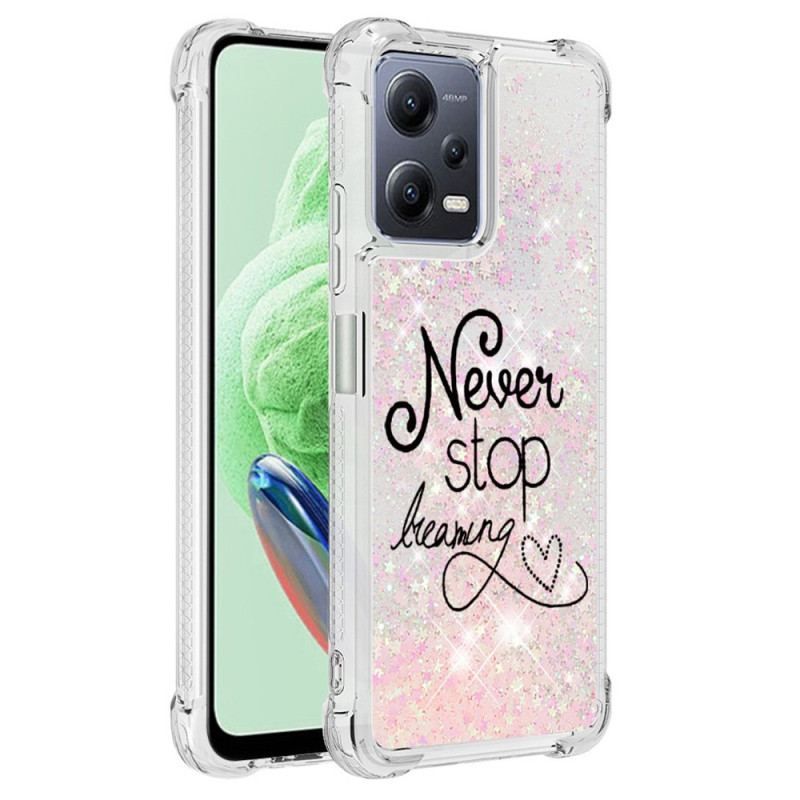 Cover Xiaomi Redmi Note 12 5G Stop Aldrig Med At Drømme Om Pailletter