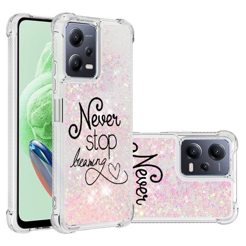 Cover Xiaomi Redmi Note 12 5G Stop Aldrig Med At Drømme Om Pailletter