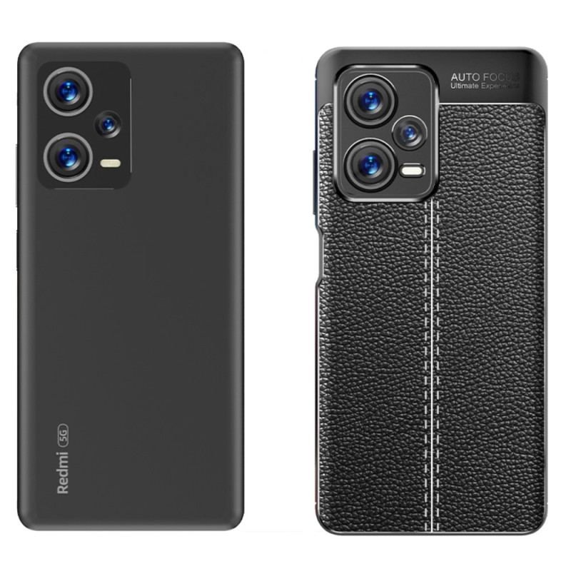 Cover Xiaomi Redmi Note 12 Pro Plus Dobbelt Linje Litchi Læder Effekt