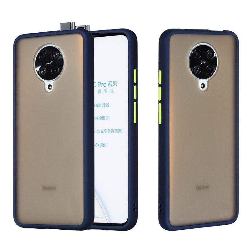 Cover for Xiaomi Poco F2 Pro Sort Mat Og Farvede Kanter