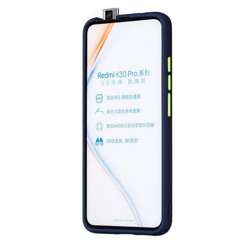 Cover for Xiaomi Poco F2 Pro Sort Mat Og Farvede Kanter