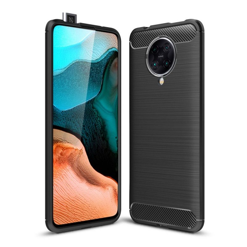 Cover Xiaomi Poco F2 Pro Sort Børstet Kulfiber