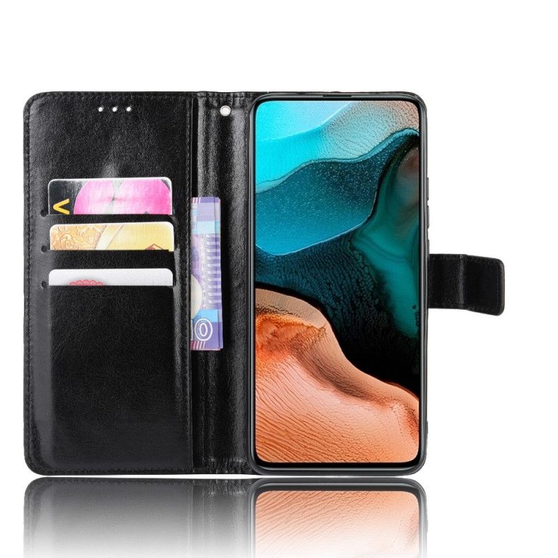 Flip Cover Læder for Xiaomi Poco F2 Pro Sort Prangende Kunstlæder