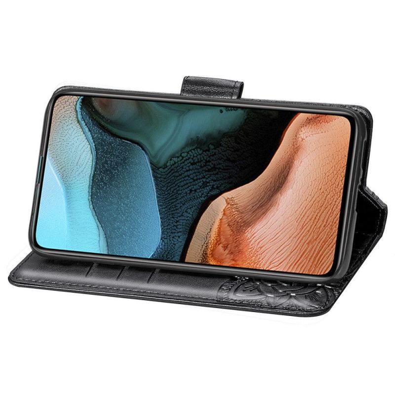 Flip Cover Læder Xiaomi Poco F2 Pro Sort Halve Sommerfugle