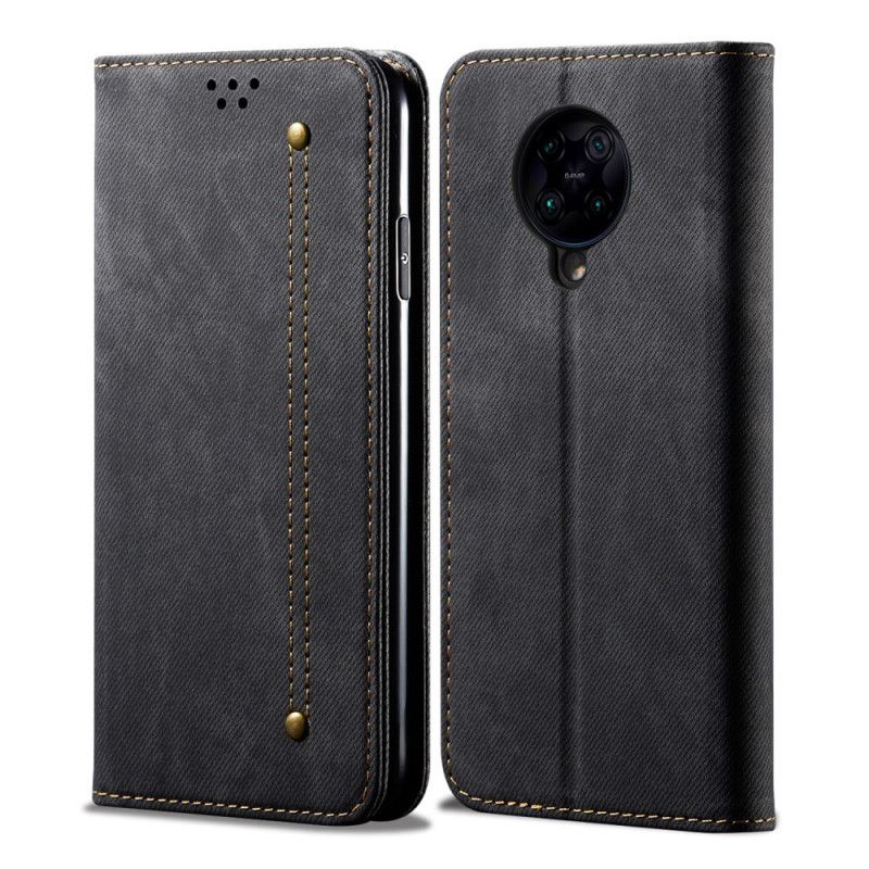 Læder Cover Xiaomi Poco F2 Pro Sort Jeansstof