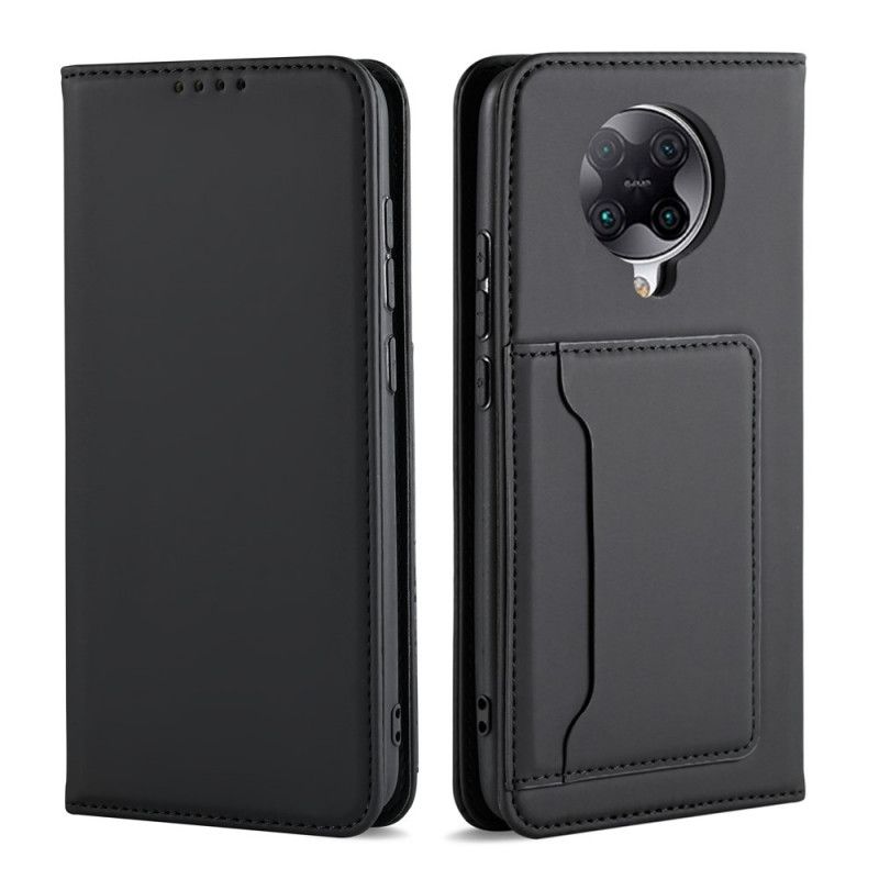 Læder Cover Xiaomi Poco F2 Pro Sort Support Kortholder