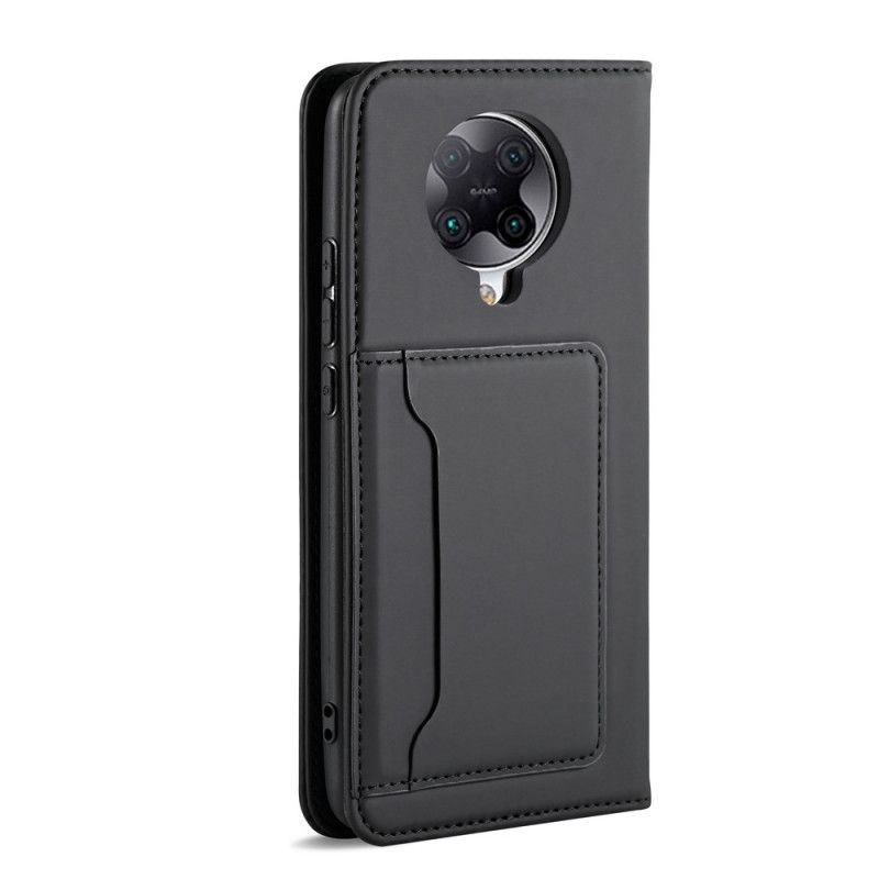 Læder Cover Xiaomi Poco F2 Pro Sort Support Kortholder