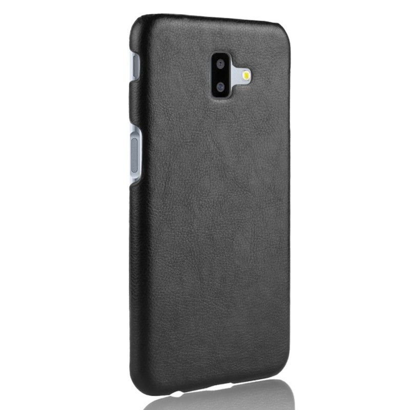 Cover for Samsung Galaxy J6 Plus Sort Lychee-Lædereffekt