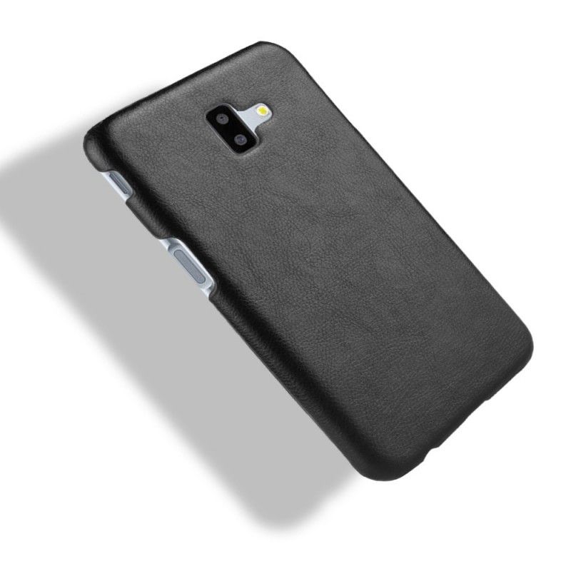 Cover for Samsung Galaxy J6 Plus Sort Lychee-Lædereffekt