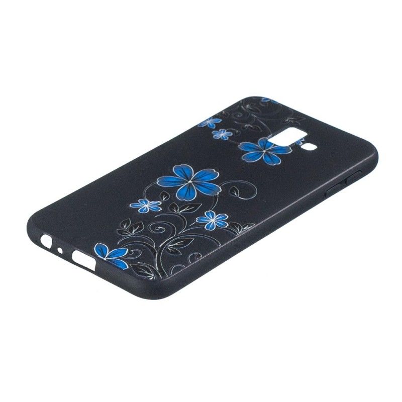 Cover Samsung Galaxy J6 Plus Mobilcover Blå Blomster