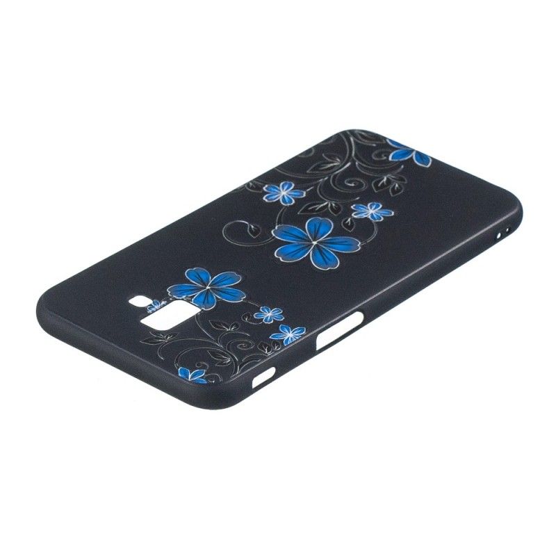 Cover Samsung Galaxy J6 Plus Mobilcover Blå Blomster