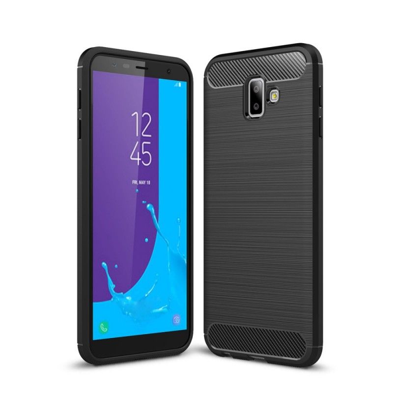 Cover Samsung Galaxy J6 Plus Sort Børstet Kulfiber