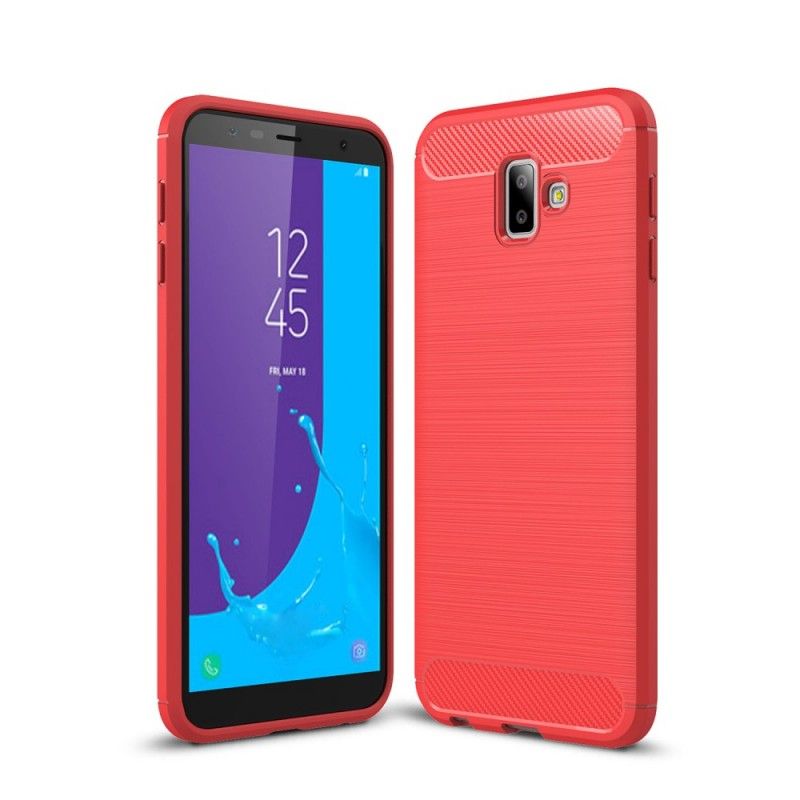 Cover Samsung Galaxy J6 Plus Sort Børstet Kulfiber