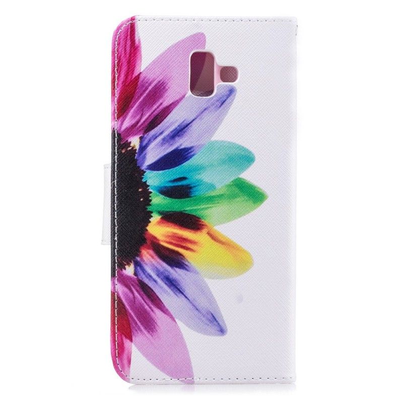 Flip Cover Læder Samsung Galaxy J6 Plus Akvarelblomst Beskyttelse