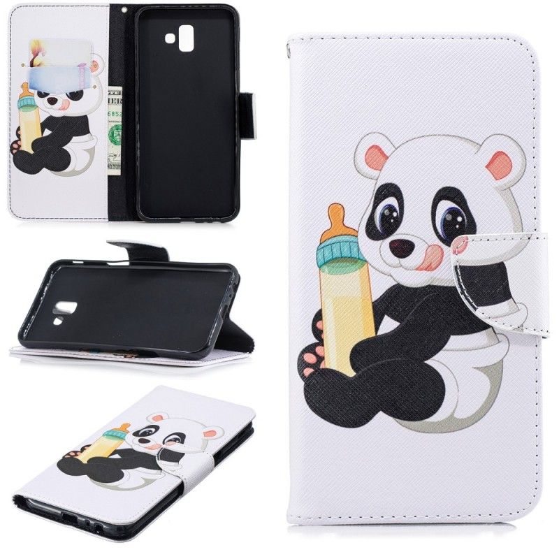 Flip Cover Læder Samsung Galaxy J6 Plus Baby Panda Original