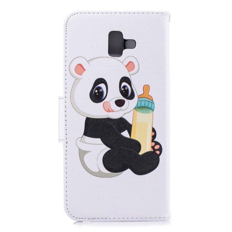 Flip Cover Læder Samsung Galaxy J6 Plus Baby Panda Original