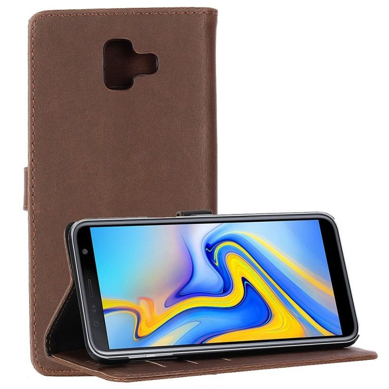 Flip Cover Læder Samsung Galaxy J6 Plus Brun Vintage Kunstlæder