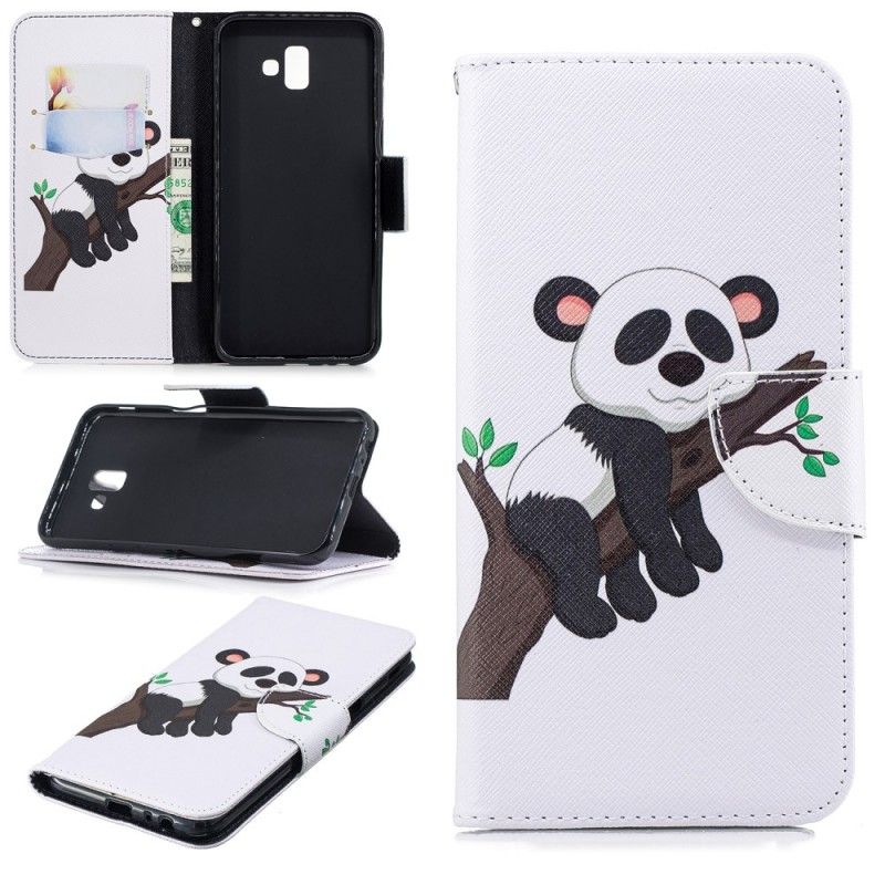 Flip Cover Læder Samsung Galaxy J6 Plus Doven Panda Original