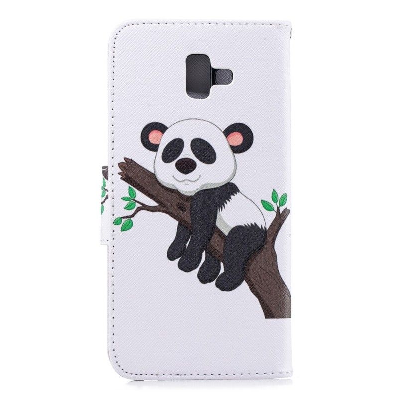 Flip Cover Læder Samsung Galaxy J6 Plus Doven Panda Original