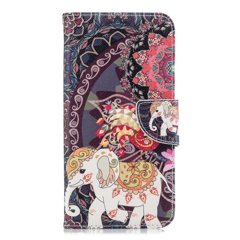 Flip Cover Læder Samsung Galaxy J6 Plus Etnisk Elefantmandala Beskyttelse