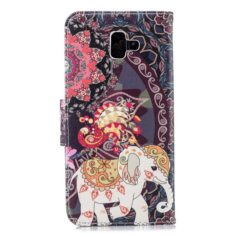 Flip Cover Læder Samsung Galaxy J6 Plus Etnisk Elefantmandala Beskyttelse