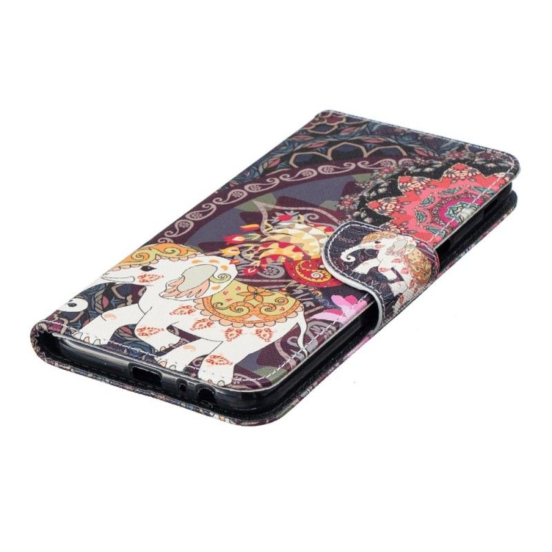 Flip Cover Læder Samsung Galaxy J6 Plus Etnisk Elefantmandala Beskyttelse