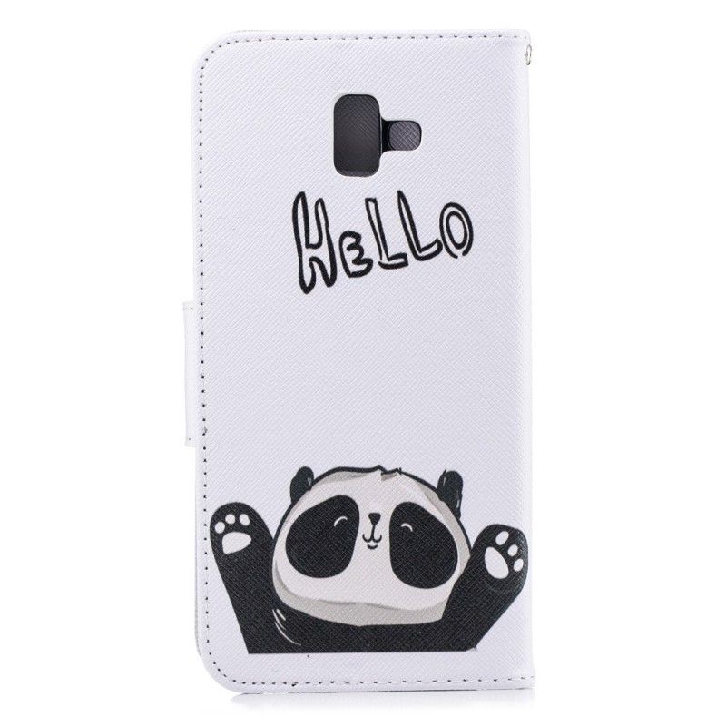 Flip Cover Læder Samsung Galaxy J6 Plus Hej Panda Beskyttelse